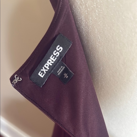 Express Burgundy Spaghetti Strap Slip Mini Dress - Picture 2 of 13